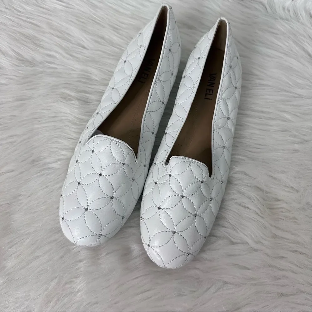 Vaneli White Quilted Women's Shoes